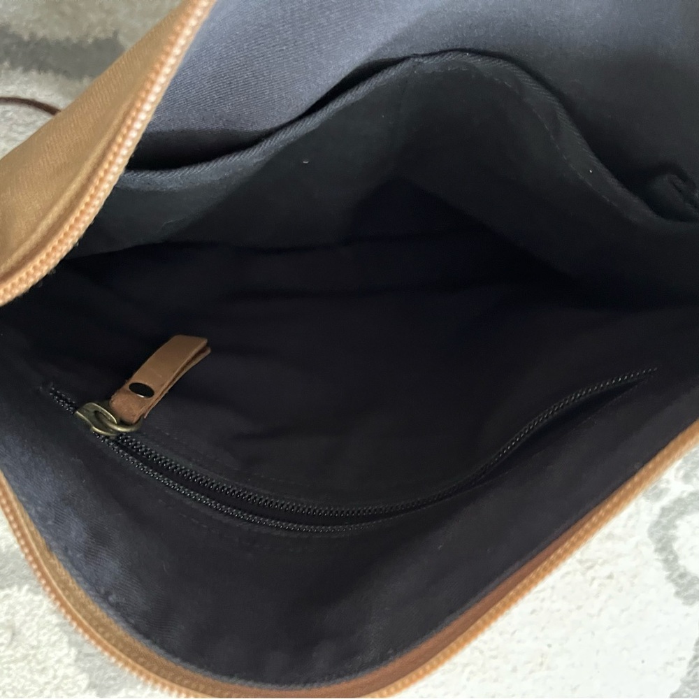 Canvas & Leather Crossbody Messenger Bag Western, Country, Boho, Unisex - Picture 8 of 10